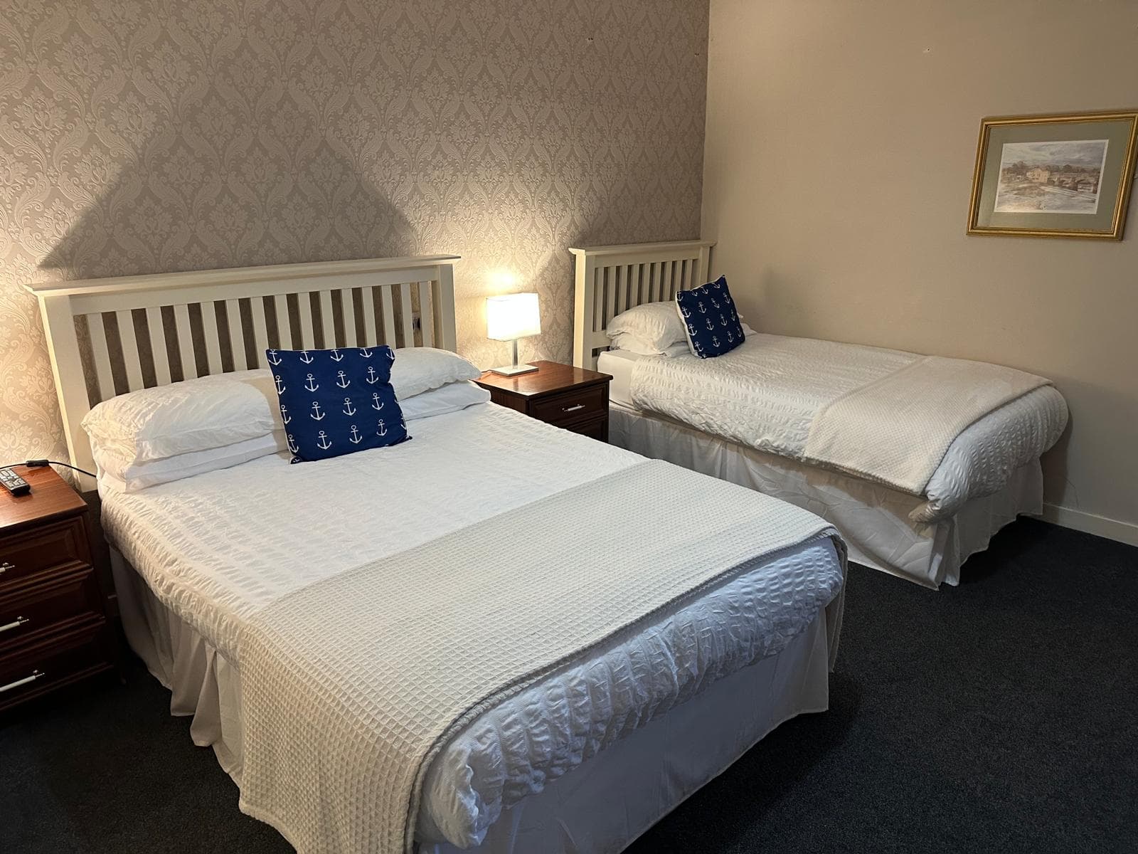 Family room with double and single bed at The Anchor